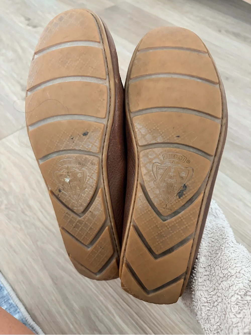 Vintage Gucci Horsebit Embossed Leather Loafers Mens 9